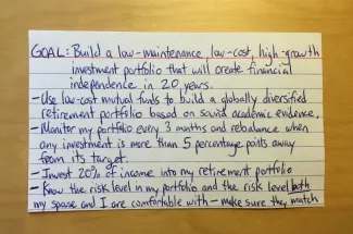 How to Create a Simple Investment Plan with an Index Card